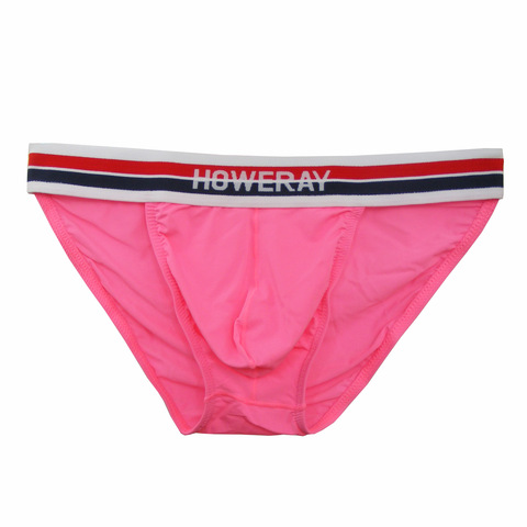 brand Howe Ray men's solid underwear men's ice silk fashion sexy triangular underwear men solid briefs male underpants ► Photo 1/3