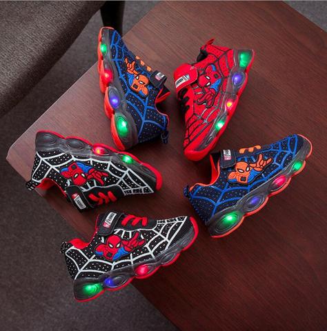 Led luminous Spiderman Kids Shoes for boys girls Light Children Luminous  baby Sneakers mesh sport Boy Girl Led Light Shoes - Price history & Review  | AliExpress Seller - Kids Shoes Store 