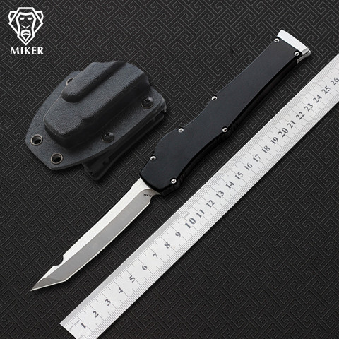 MIKER D2 Fixed blade knife Aluminum Handle camping survival outdoor Tactical hunting dinner kitchen knife EDC tool ► Photo 1/6