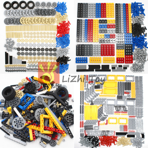 Technic Set Building Blocks Bricks Car Tires Gear Liftarm Beam Cross Axle DIY Assembling MOC Bulk Enlighten Plastic Toys for kid ► Photo 1/6