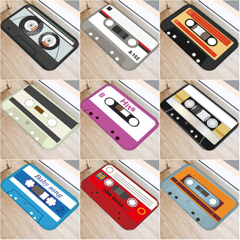 Cassette Tape Mats Anti Slip Floor Carpet Tape Pattern Print Doormat for Bathroom Kitchen Entrance Rugs Home Decoration ► Photo 1/6