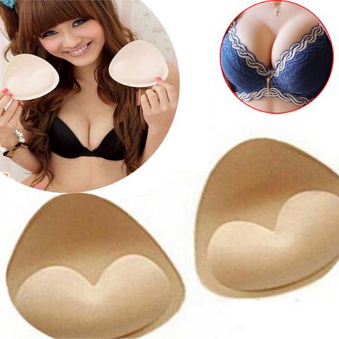 1Pair Sexy Bikini Padding Insert Removeable Women's Bra Pads Brassier Breast Enhancer Chest Push Up Cups for Swimsuits ► Photo 1/6
