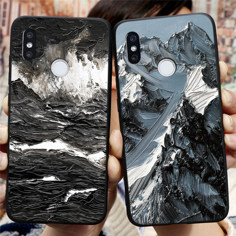 3D Emboss Case For Xiaomi Redmi 9 5 Plus 6A 7A 8A 10X K20 K30 Note 4X 5A 5 6 7 8 9 Pro 8T 9s Mountain Flower Silicone Back Cover ► Photo 1/6