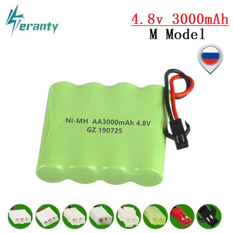 3000mah 4.8v Rechargeable Battery For Rc toys Cars Tanks Robots Gun NiMH Battery AA 4.8v 2400mah Batteries Pack For Rc Boat 1PCS ► Photo 1/3