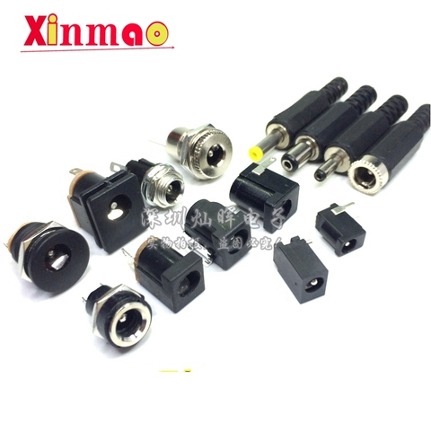 10pcs male and female DC Power plug 5.5*2.1MM 5.5*2.5MM 3.5*1.35MM 5.5*2.1 Jack Adapter Connector Plug Golden DC-022B DC-025M ► Photo 1/6