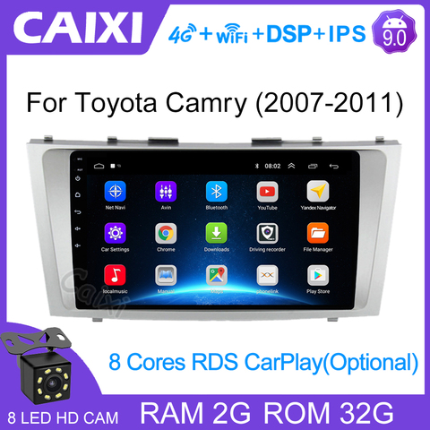 Car Xi 2din 9inch 2.5D Android 8.1 CAR DVD Radio Multimedia Player For Toyota Camry 2007 2008 2009 2010 2011 Navigation gps ► Photo 1/6