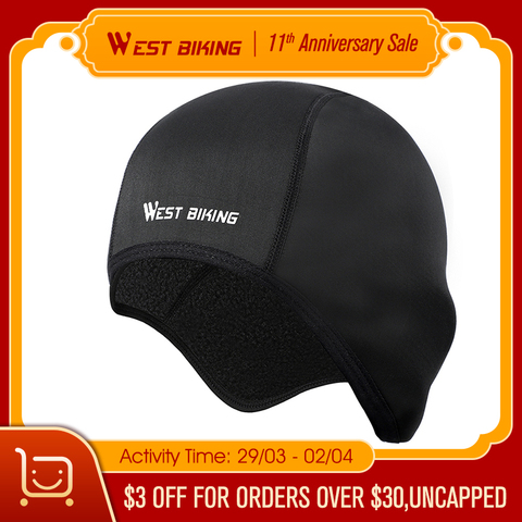 WEST BIKING Winter Skull Caps Windproof Thermal Cycling Helmet Liner Outdoor Sport Hat MTB Bicycle Raiding Motorcycle Headwear ► Photo 1/6