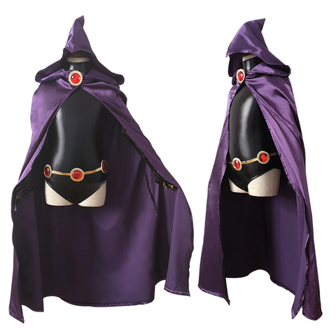 Adult Teen Anime Titans Raven Cosplay Costumes  Jumpsuits+Cloak+Belt Party Halloween Fancy Ball Suit ► Photo 1/6