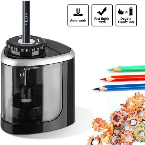 Tihoo Portable Electric/Manual 2 in 1 Pencil Sharpener Automatic Pencil Sharpener Kids Adults Auto Pencil Sharpener Stationery ► Photo 1/6