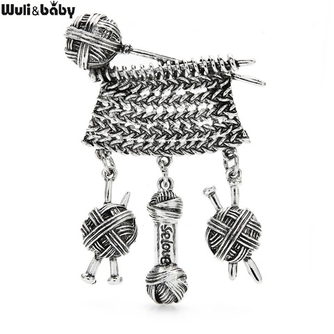 Wuli&baby 2022 Winter Knit Sweater Brooches For Women Wool Line Needle  Accessories Design Brooch Pins Gifts ► Photo 1/4