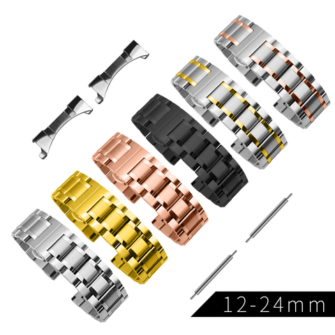Metal stainless watchband replacement strap 12mm 13mm 14mm 15mm 16mm 17mm 18mm 19mm 20mm 21mm 22mm 23mm 24mm series wristband ► Photo 1/6