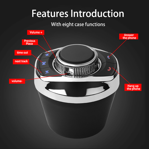 Steering Wheel Control Button Universal Car Wireless LED Light 8-Key Functions For Car Android Navigation Player Car Accessories ► Photo 1/6