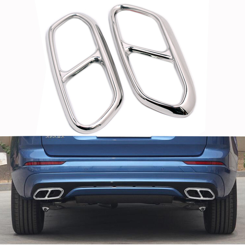 For Volvo XC90 S90 XC60 2014-2022 Car Rear Dual Exhaust Muffler End Pipe Stickers Cover Trims Accessories Stainless Steel 2PCS ► Photo 1/6