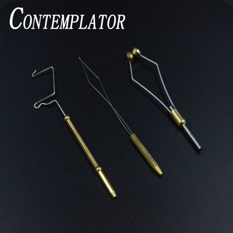 CONTEMPLATOR 3pcs novice fly tying tools suit bobbin threader&ceramic tip bobbin holder&rotary whip finisher fly fishing combo ► Photo 1/6