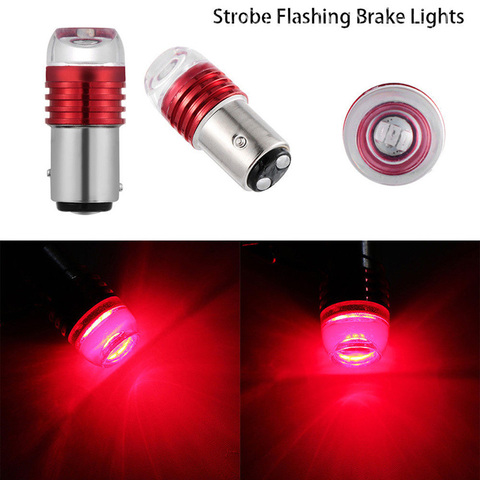 2PCS Red 1157 BAY15D P21/5W Strobe Flashing LED Projector Bulbs For Car Tail Brake Lights Auto Turn Signal Lamp Bulb ► Photo 1/6