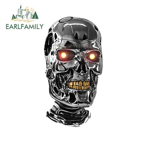 EARLFAMILY 13cm x 6.9cm for Terminator Head Fine SUV Car Stickers Waterproof Scratch-proof Sticker Bumper Decoration DIY Decal ► Photo 1/6