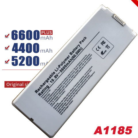 White Laptop battery A1185 for Apple MacBook 13