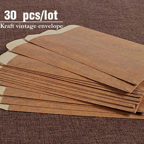 30 Pcs/lot Vintage Kraft Envelopes Wedding Invited Envelope Postcard Cover Paper Stationery Zakka Envelopes for Gift Invitation ► Photo 1/6