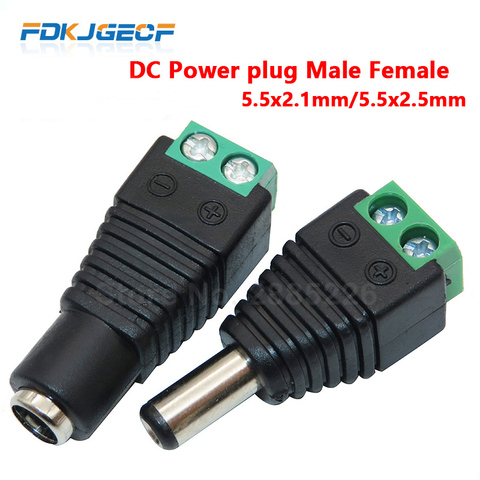 5PCS male and female DC Power plug 5.5 x 2.1MM 5.5*2.5MM 12V 24V Jack Adapter Connector Plug CCTV 5.5x2.1 2.5 ► Photo 1/5