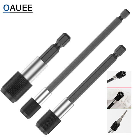 Oauee 1/4 Inch Hex Shank Quick Release Screwdriver Magnetic Bit Holder with Adjustable Collar Extension Bar 60mm 100mm 150mm ► Photo 1/5