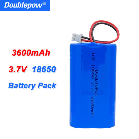 3.7V Lithium Battery Packs 18650 3600mAh Rechargeable battery for Fishing LED Light Bluetooth Speaker + XH2.54-2P Plug ► Photo 1/4