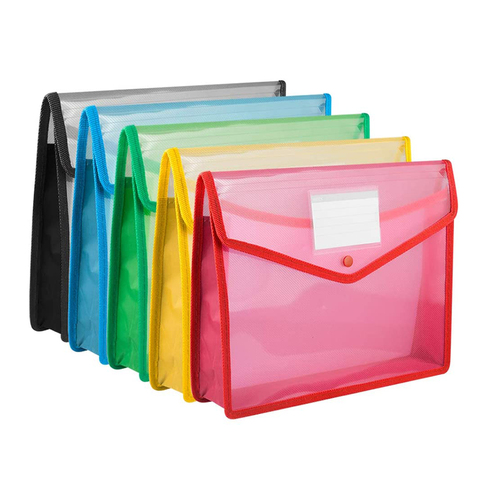 A4 Transparent Lightweight File Bag Portable Waterproof Folder Document Holder Large Capacity Button Storage School Test Paper ► Photo 1/6