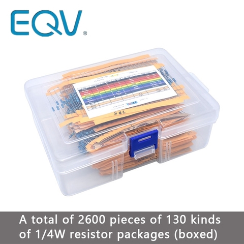 2600pcs/lot 130 Values 1/4W 0.25W 1% Metal Film Resistors Assorted Pack Kit Set Lot Resistors Assortment Kits Fixed resistor ► Photo 1/6