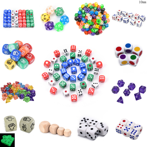 6pcs Mixed Color 16mm Blank Dice Set For Board Games & Toys Entertainment