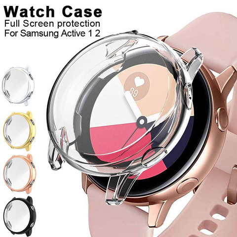 Case For Samsung galaxy watch Active 2 40mm 44mm Active 1 cover bumper Accessories Full coverage silicone Screen Protector ► Photo 1/6