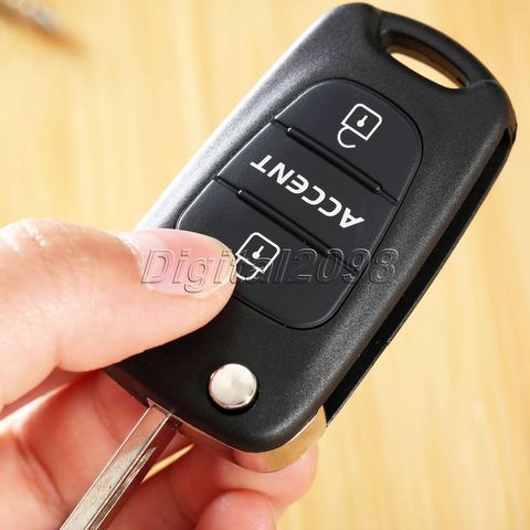 Yetaha Replacement 3 Buttons Flip Folding Remote Key Shell Case for Accent Car Alarm Housing with LOGO Keyless Entry Fob ► Photo 1/6