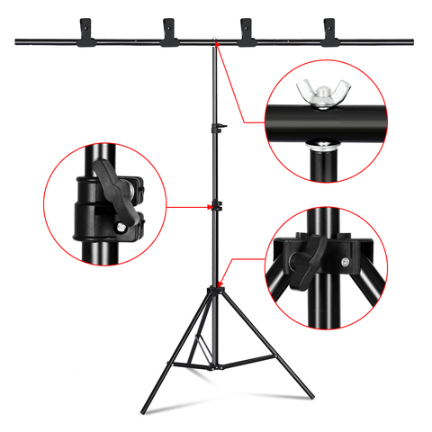 Photography T-shape Background Backdrop Stand Frame Support System For Photo Studio Video Chroma Key Green Screen With Stand ► Photo 1/6