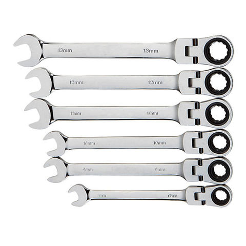 18pcs Combination Ratchet Wrench, with Flexible Head, Dual-purpose Ratchet Tool, Ratchet Combination Set. Car Hand Tools ► Photo 1/6