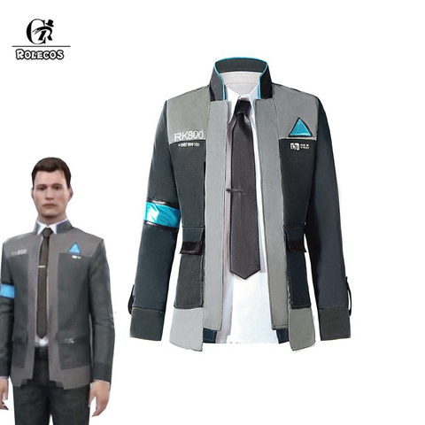 ROLECOS Game Detroit: Become Human Cosplay Costume Connor Cosplay Uniform Men Jacket White Shirt Tie RK800 Coat Costume Full Set ► Photo 1/6