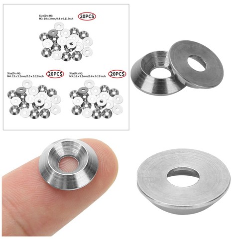 20Pcs Stainless Steel Washer M3/M4/M5 304 Stainless Steel Cone Cup Head Screw Gasket Conical Washer Shim Reinforcement Ring ► Photo 1/6