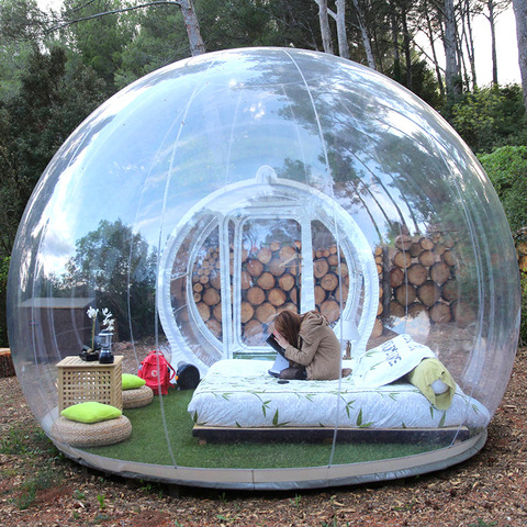 3M Outdoor Camping Inflatable Bubble Tent Large DIY House Home Backyard Camping Cabin Lodge Air Bubble Transparent Tent ► Photo 1/6