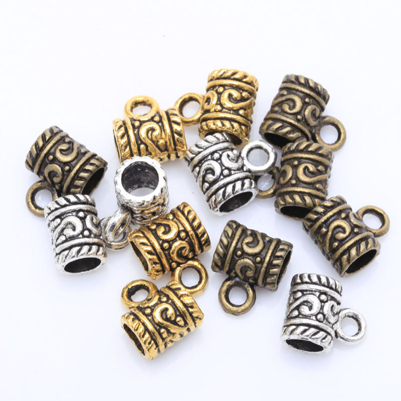 20pcs Tibetan Silver Clip Bail Beads Charm Necklace Pendant Clasp Connector  Bail Beads For Jewelry Making Findings DIY Supplies - AliExpress