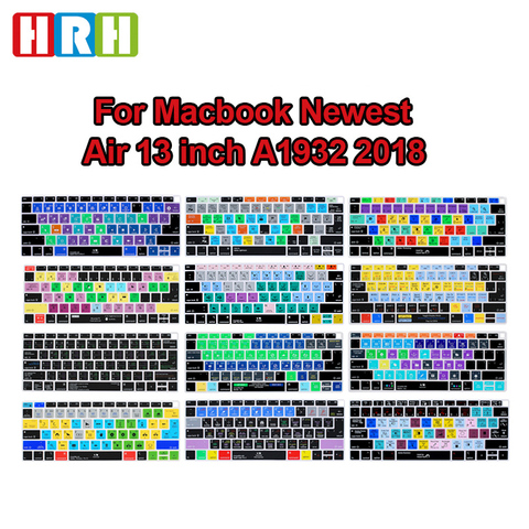 HRH Shortcut Hotkey Silicone Laptop Keyboard Cover Skin for MacBook Newest Air 13