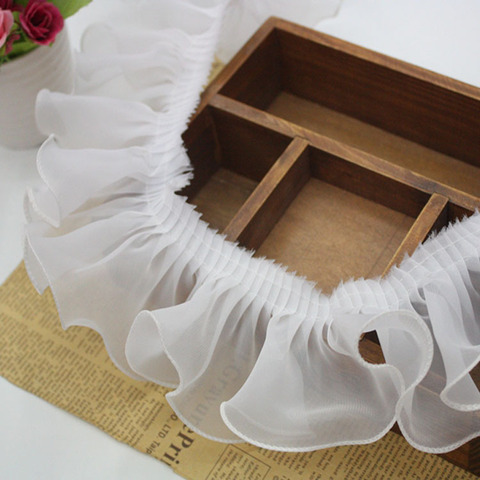 30yards 9 colors  Vintage Ruffle Guipure Lace Edge Trim Pleated Ribbon Fabric Hem 3.1''Width ► Photo 1/5