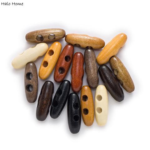 10pcs Oval Shape Wooden Toggle Buttons Sewing Craft DIY Accessory Compatible Clothing Coat Cloak Jacket Blazer ► Photo 1/4