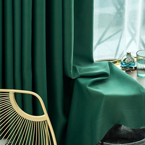 Green Color Blackout Curtain For Bedroom Living Room Nordic Simple Modern White Curtain New Home Decor Drapes wp092C ► Photo 1/6