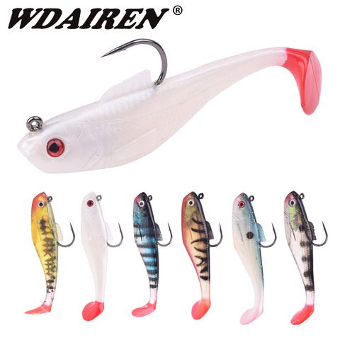 1PCS Pesca Silicone Fish Soft Lures 50mm 80mm Jig Wobbler Lead