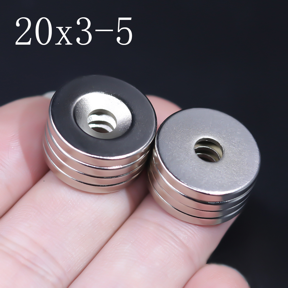 Neodymium Rare Earth Powerful Disc Magnet Countersunk N50 20mm x 3mm w/5 mm hole 