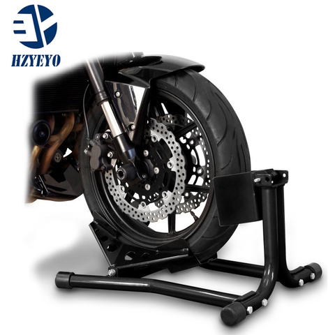 HZYEYO Motorcycle Front tyre tire Wheel Chock Self Locking Stand Fits Most 15