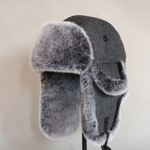 Men Women Russian Winter Bomber Hat Ushanka with Ear Flaps Faux Fur Trapper Hat Earflaps Warm Cap for Snow ► Photo 1/6