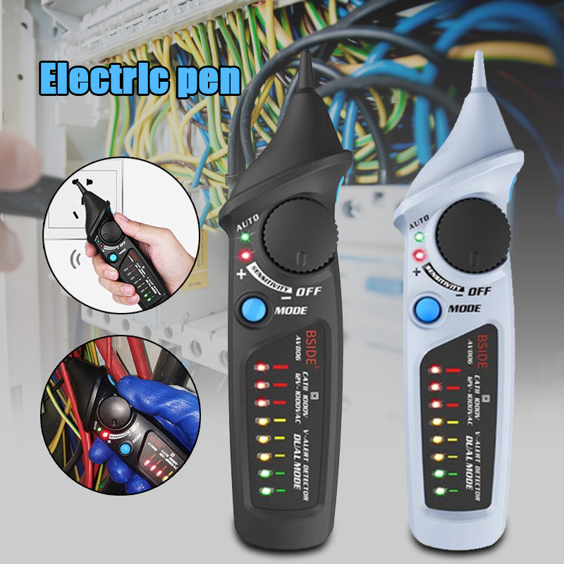 Non-Contact Electric AC Voltage Tester Auto/Manual Mode NCV Live-Wire Detector 
