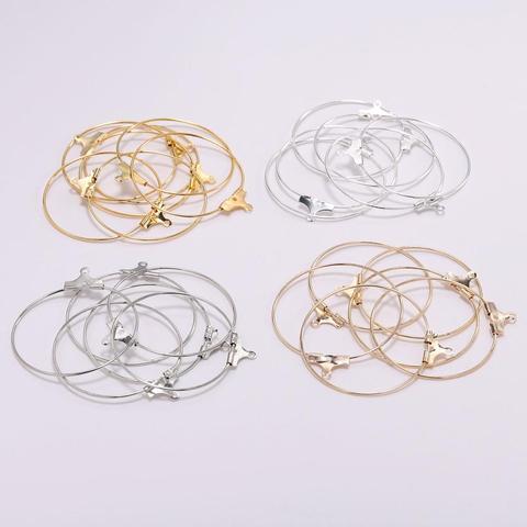 30pcs/lot 25 30 35 40 Gold Hanging Earrings Big Ear Rings Hoop Earrings Ear Wire For DIY Jewelry Making Material Supplies ► Photo 1/6