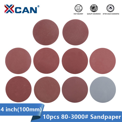 XCAN 100mm Sanding Paper Disc 10pcs 80-3000 Grit 4 inch Abrasive Tools Polishing Pad  for Dremel Sander Machine Sandpaper ► Photo 1/6