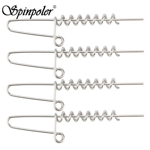 Spring Fixed Latch Hooks For Soft Lures Crank Lock Needle Spring