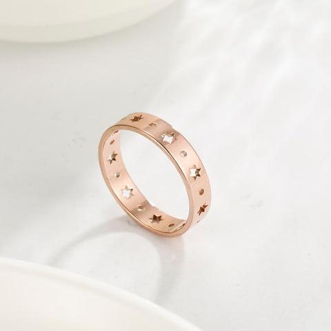 Skyrim 2022 Fashion Hollow Hexagram Ring Stainless Steel Rose Gold Color Finger Rings Jewelry Anniversary Gifts for Women Femme ► Photo 1/6