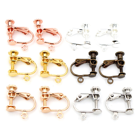 10pcs 15*13mm Brass Screw Ear Clip Earring Settings Rotate Pads Earring Findings Base Blank Bezel For Jewelry Making Supplies ► Photo 1/6
